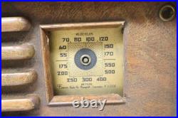 Rare Emerson Tube Radio AX-238 Jewel Box Vintage Ingraham Cabinet Wood Repair US