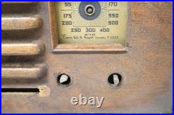 Rare Emerson Tube Radio AX-238 Jewel Box Vintage Ingraham Cabinet Wood Repair US