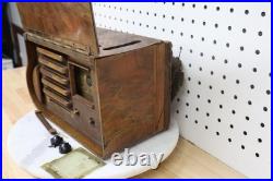 Rare Emerson Tube Radio AX-238 Jewel Box Vintage Ingraham Cabinet Wood Repair US