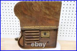 Rare Emerson Tube Radio AX-238 Jewel Box Vintage Ingraham Cabinet Wood Repair US