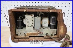 Rare Emerson Tube Radio AX-238 Jewel Box Vintage Ingraham Cabinet Wood Repair US