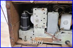 Rare Emerson Tube Radio AX-238 Jewel Box Vintage Ingraham Cabinet Wood Repair US