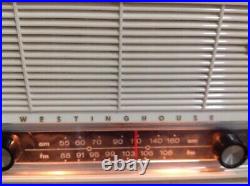 Rare Old Vintage Westinghouse AM-FM Wide Fi 10 Speaker Radio Box Case Works-MCM