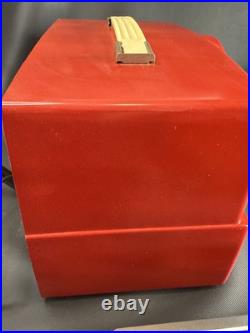 Rare Red Zenith Tube Radio AM/FM Portable MCM Bakelite H725 Vintage Works
