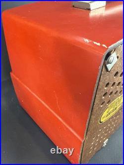 Rare Red Zenith Tube Radio AM/FM Portable MCM Bakelite H725 Vintage Works