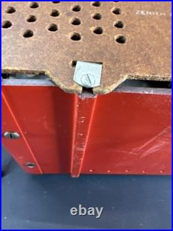 Rare Red Zenith Tube Radio AM/FM Portable MCM Bakelite H725 Vintage Works