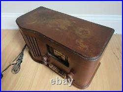 Rare SILVERTONE wood tube radio bakelite PUSH BUTTONS shortwave antique vintage