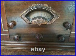 Rare Silvertone Model 1708 World's Fair Tombstone Radio Working Looks Great