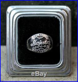 Rare Vintage 1930s Art Deco Bakelite MAJESTIC RADIO tube Silver Advertising Ring
