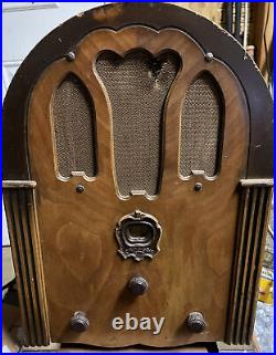 Rare Vintage 1932 Antique Crosley 125 Litfella Cathedral Tube Radio