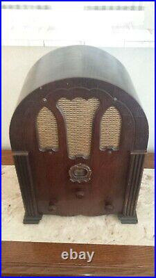 Rare Vintage 1932 Restored Antique Crosley 125 Litfella Cathedral Tube Radio