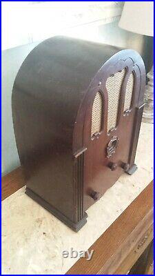 Rare Vintage 1932 Restored Antique Crosley 125 Litfella Cathedral Tube Radio