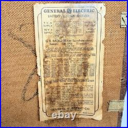 Rare Vintage 1940 GE General Electric JB-630 Carryabout Portable Radio