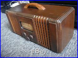 Rare Vintage 1940 Stewart-Warner Wood Cabinet Tube Radio Prof. Restored