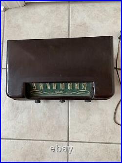 Rare Vintage 1947 DELCO Model R-1227 Tabletop TubeRadio WORKS VG Brown Bakelite