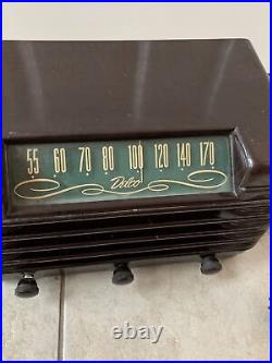 Rare Vintage 1947 DELCO Model R-1227 Tabletop TubeRadio WORKS VG Brown Bakelite