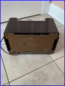 Rare Vintage 1947 DELCO Model R-1227 Tabletop TubeRadio WORKS VG Brown Bakelite