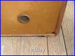 Rare Vintage 1951 Philco 3214 Tropic Leather Suitcase Ac Dc Tube Radio