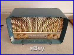 Rare Vintage 1958/59 Marconi Tube Radio Model 623 In Teal Colour, Nice