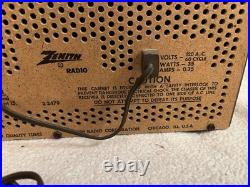 Rare Vintage 1959 Zenith Wooden AM/FM Tube Radio 2-2479 X323 Tested & Working