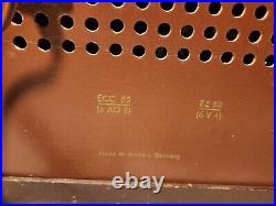 Rare Vintage German EMUD T7 Tube Radio AM FM Tested For Parts Or Repair TLC