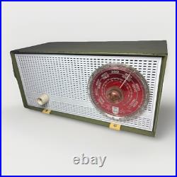 Rare Vintage Green Philips Norelco B1X18A/70R AM-FM Vacuum Tube Table Radio