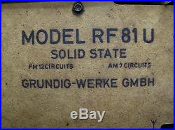Rare Vintage Grundig AM/FM Auxiliary Solid State Woodgrain Table Radio RF81U