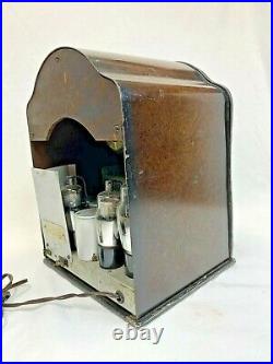 Rare Vintage Metal Acratone Tombstone Radio Model 107- Powers Up Doesn't Tune