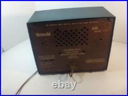 Rare Vintage Motorola 63x 1951 Rare Green Working Tube Radio Collectible