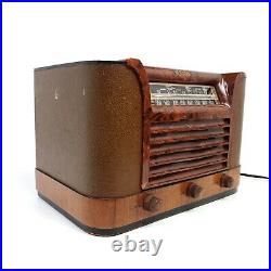 Rare Vintage Philco Tube Radio 42-323 Tabletop AM SW Leatherette Case Works