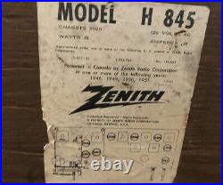 Rare Vintage Retro 1950s Zenith H 845 Tube Radio S-53555 High FidelityWavemagnet