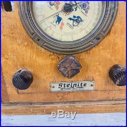 Rare Vintage Steinite Tombstone Amateur Tube Radio With Case