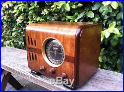Rare Vintage Tube Radio Zenith Model 5-F-233 Black Dial Wood Cube 1938