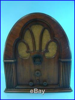 Rare Vtg Antique Philco Model 70Baby Grand Cathedral Art Deco Radio WORKS