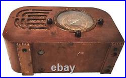 Rare Vtg Croydon 136 by Detrola Wooden Case Tube Radio All Original Good Cond