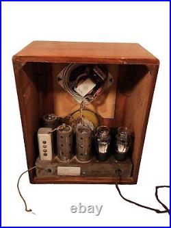 Rare Vtg Tomestone Art Deco A31 Aircastle Wooden Superheterodyne Tube Radio