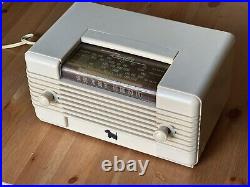 Remler Scottie Tube Radio AM Vintage 1940's Antique MCM Cream White