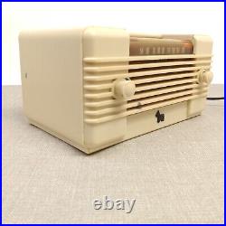 Remler Scottie Tube Radio AM Vintage 1940's Mid Century MCM Cream White Works