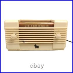 Remler Scottie Tube Radio Vintage Mid Century MCM Cream White AM Tested Working