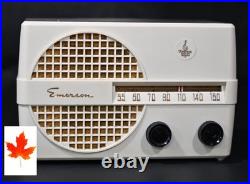 Restored Emerson Atomic Age mid 1950's vintage tube radio plascon old antique