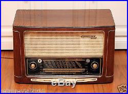 Restored! GRUNDIG 4040W GIANT Vintage Tube Radio with EL12 Amp 1950s TOP