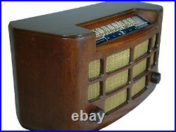Restored Viking Honduras Mahogany vintage 1948 Deco tube radio