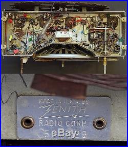 Restored Working ZENITH 7H820-U AM & Dual FM Antique Vintage Bakelite Tube Radio