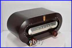 Restored Zenith Racetrack Atomic age 1950's H511 vintage tube radio old, antique