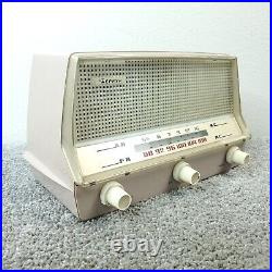Sansei Zephyr Tube Radio AM/FM Made In Japan Vintage 1960's Pink Beige Works