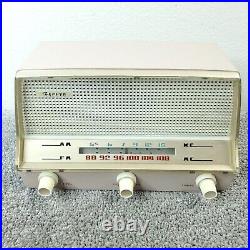 Sansei Zephyr Tube Radio AM/FM Made In Japan Vintage 1960's Pink Beige Works