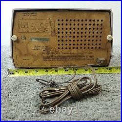Sansei Zephyr Tube Radio AM/FM Made In Japan Vintage 1960's Pink Beige Works
