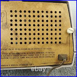 Sansei Zephyr Tube Radio AM/FM Made In Japan Vintage 1960's Pink Beige Works
