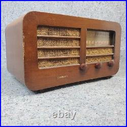 Scieberling Tube Radio AM Shortwave Vintage Wooden Cabinet Tabletop Works