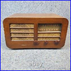 Scieberling Tube Radio AM Shortwave Vintage Wooden Cabinet Tabletop Works